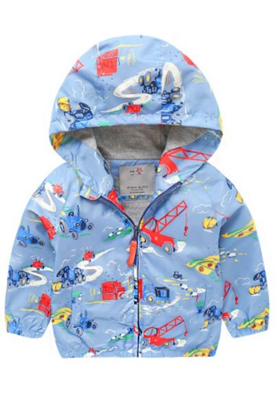 SKCC005 design charge windbreaker jacket inner knitting inner full printed pattern children's clothing garment factory detail view-7